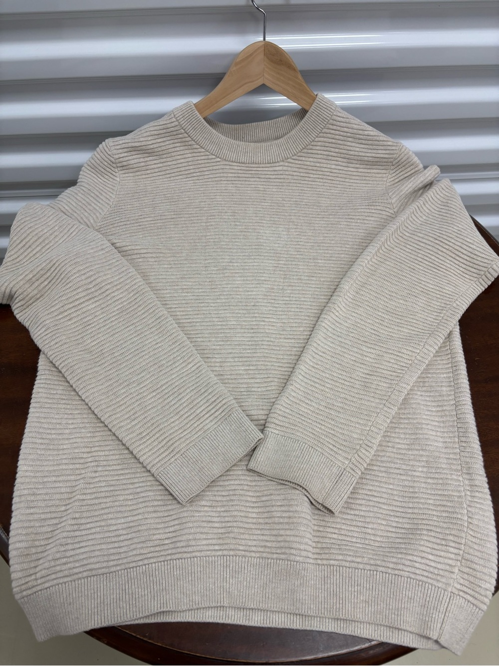 Topshop Ribbed Crewneck Sweater - Cream